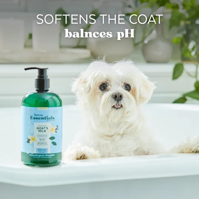 Tropiclean Essentials Goat's Milk Hypoallergenic Shampoo For Dogs, Puppies & Cats, 16-oz