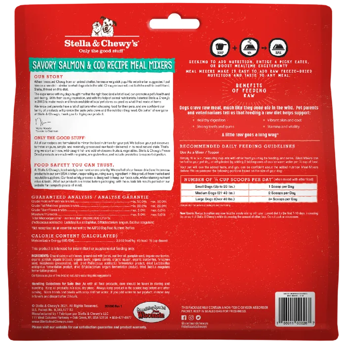 Stella & Chewy's Fd Raw Dog Mixer Salmon Cod 18-oz