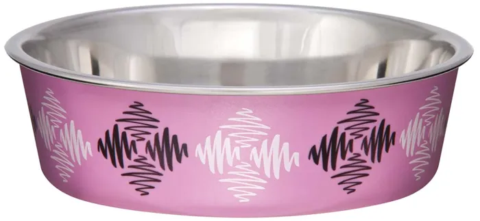 The Bella Bowl Designer Argyle Pink Sm 5.50" 15-oz