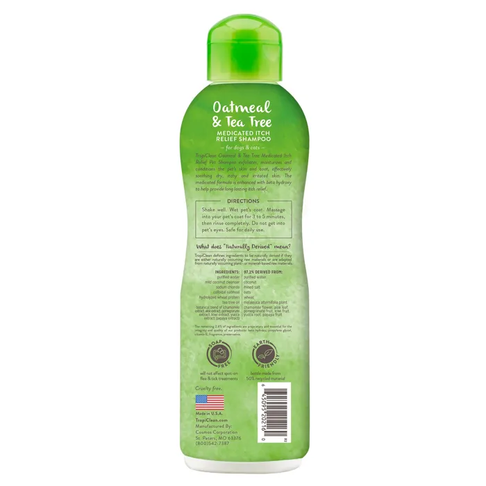 Tropiclean Oat & Tea Tree Medicated Shampoo 20-oz