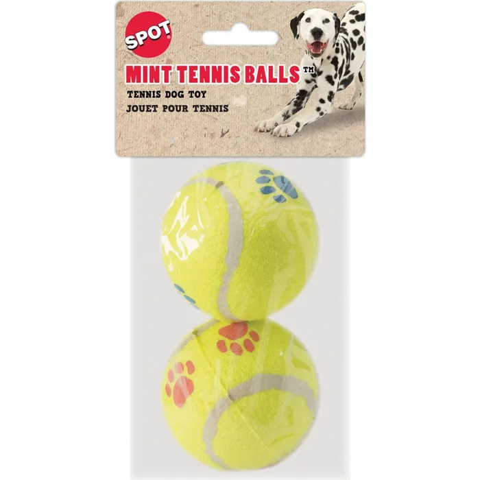 Mint Paw Print Tennis Ball 2pk