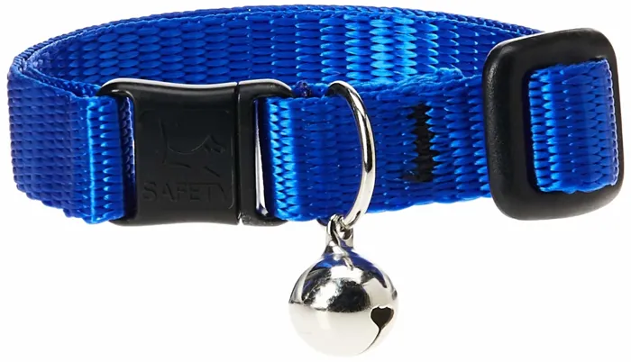 Lupine Cat Collar W Bell Solids Blue 8-12