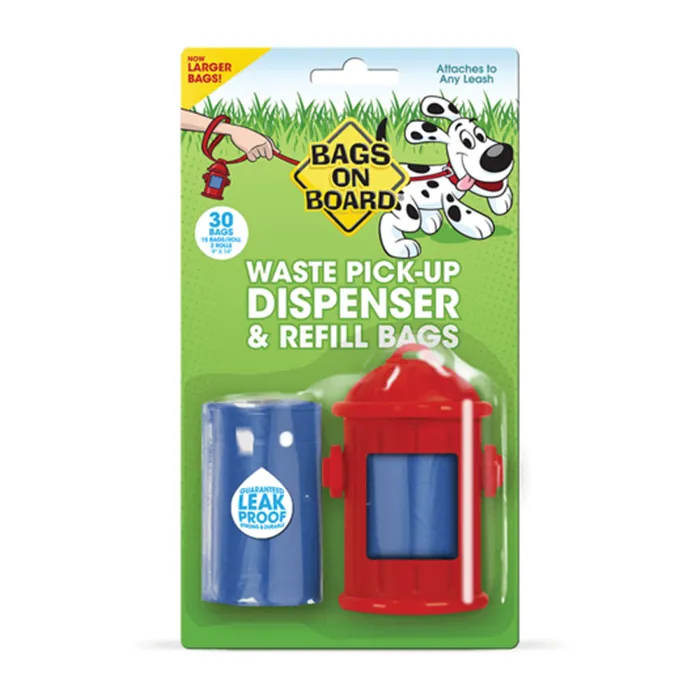 Bag On Board Fire Hydrant Dispenser 30 Bags Red