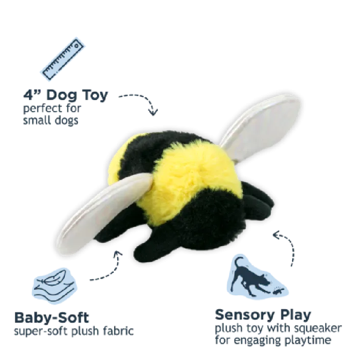 Tall Tails Plush Squeaker Bee 6-in