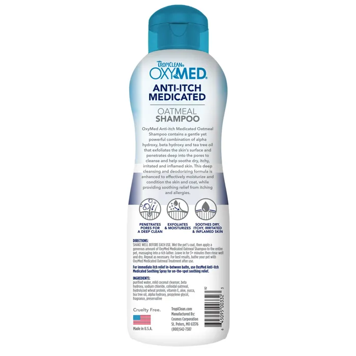 Oxymed Anti-itch Medicated Oatmeal Dog & Cat Shampoo 20-oz