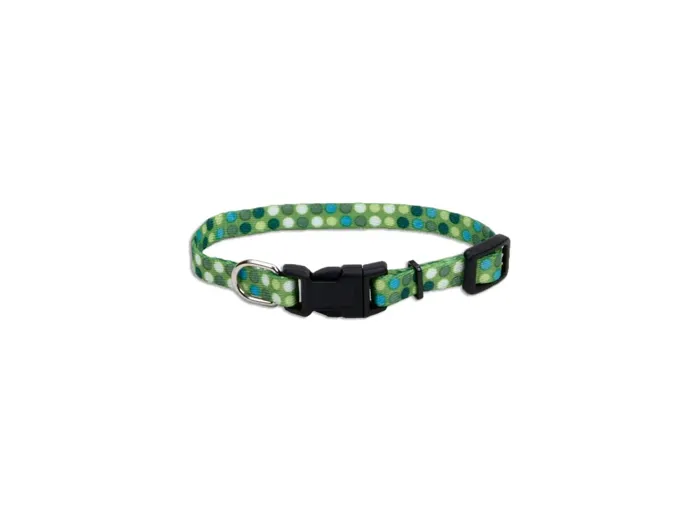 Li'l Pals Nylon Adjustable Collar 5/16x8 Green Dot