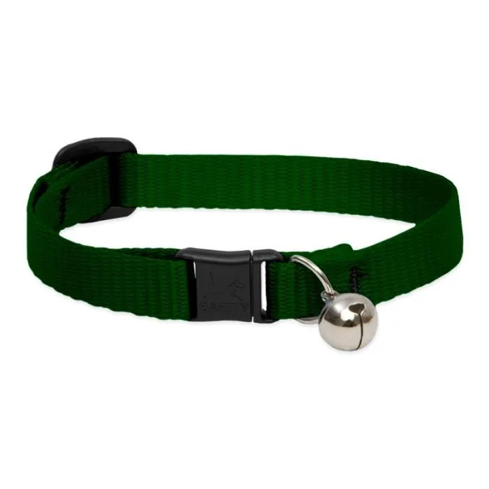 Lupine Cat Collar W Bell Solids Green 8-12