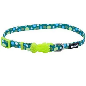 Li'l Pals Nylon Adjustable Collar 5/16x8 Green Dot