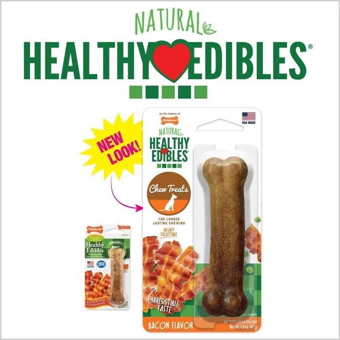 Edibles Bacon Flavored Bone Dog Treat Wolf 2-pack