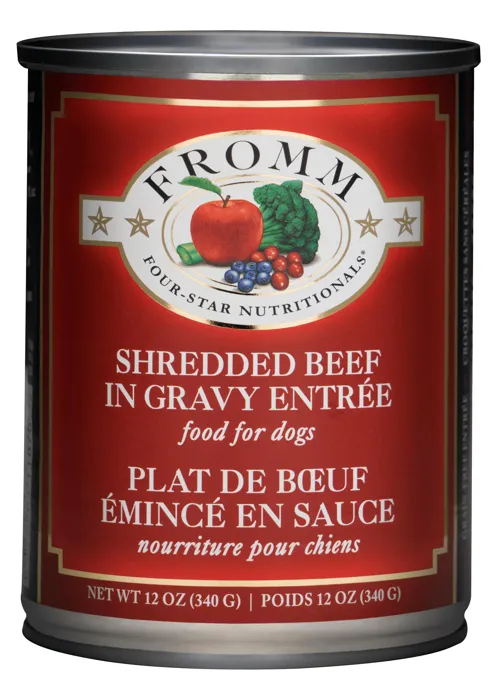Fromm Four Star Shredded Beef In Gravy Entree Canned Dog Food 12-oz
