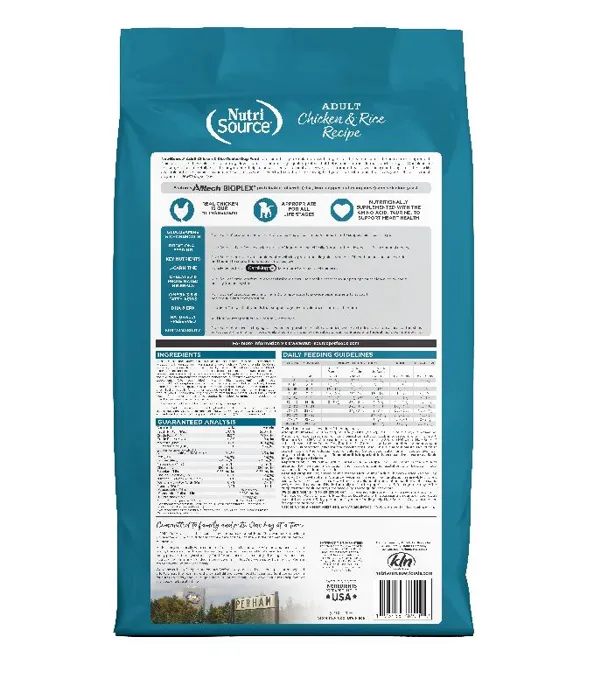 Nutrisource Adult Chicken & Rice Recipe With Wholesome Grains Dry Dog Food 4-lb