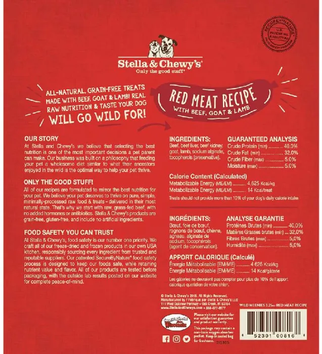 Stella & Chewy’s Wild Weenies Red Meat 3.25-oz