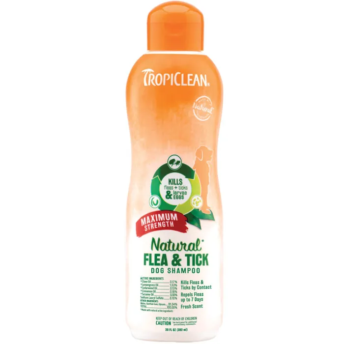 Tropiclean Flea & Tick Shampoo Max Strength 20oz