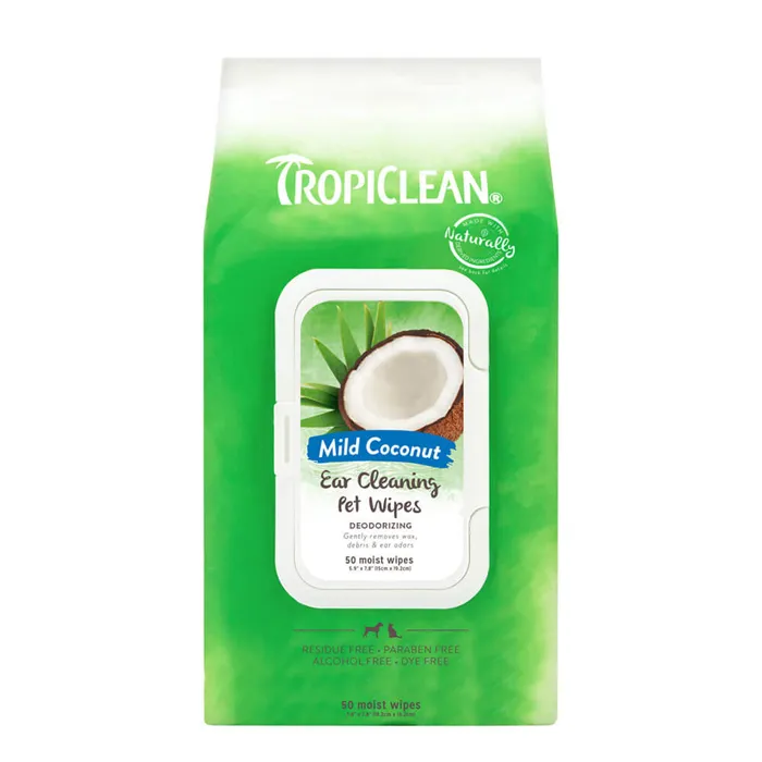 Tropiclean Ear Cleaning Pet Wipes 50-ct