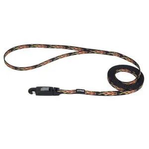 Patterned Dog Leash With E Z Snap - Flames Black 3