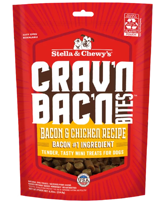 Crav'n Bac'n Bites Bacon & Chicken Treats - 8.25oz