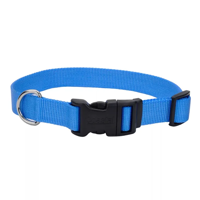 Adjustable Dog Collar With Plastic Buckle Blue Lagoon Sml - 5/8" X 10"-14"
