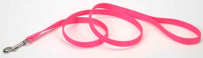Single Ply Dog Leash - Neon Pink 5/8" X 6'