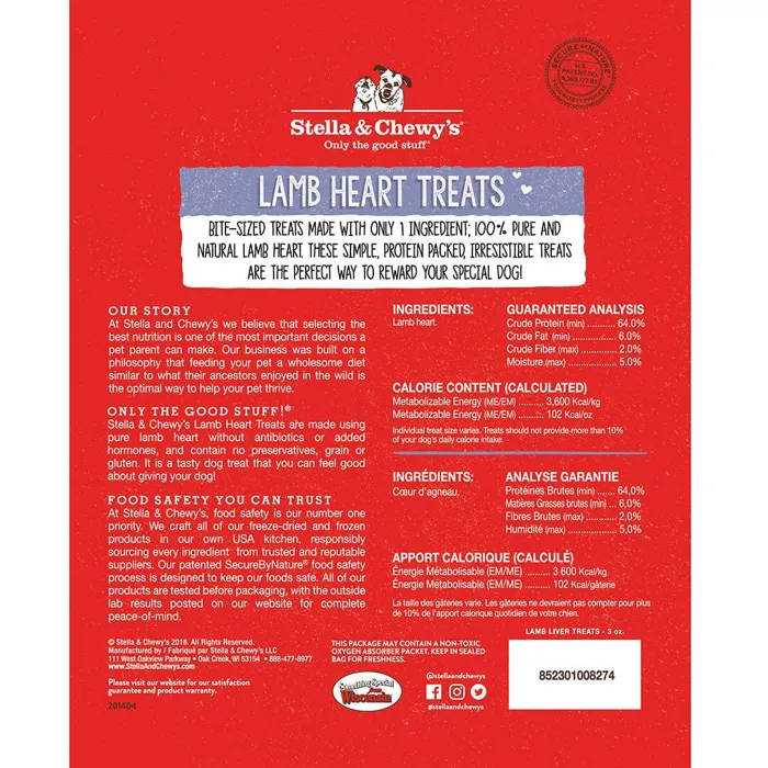 Stella & Chewy's Freeze-dried Lamb Heart 3-oz