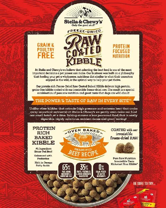 Stella & Chewy's Dog Raw Coat Gf Beef 3.5-lb