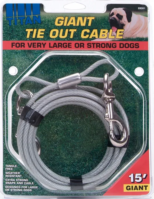 Giant Cable Dog Tie Out Giant - 15'