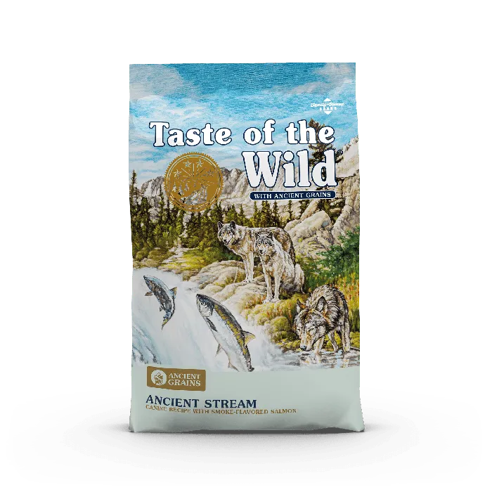 Ancient Stream Smoked Salmon & Ancient Grain Recipe Dry Dog Food 28-lb