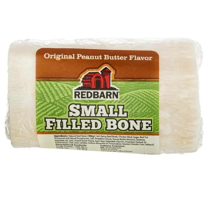 Redbarn Natural Dog Treat Filled Bone With Peanut Butter 3"