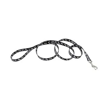 Styles Dog Leash Black Bones Lrg - 1" X 6'