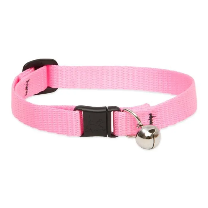 Lupine Cat Collar W Bell Solids Pink 8-12