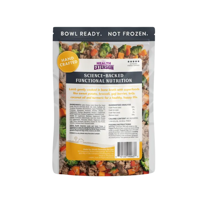 Health Extension Gently Cooked Lamb Carrot 9 oz back