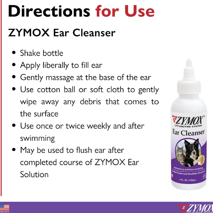 Zymox Ear Cleanser With Bio-active Enzymes 4-oz
