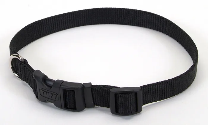 Adjustable Dog Collar Black Med 3/4" X 14" 20"