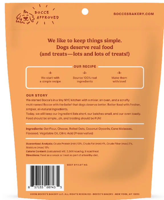 Bocce's Bakery Soft & Chewy Cheese Dog Treats 6-oz