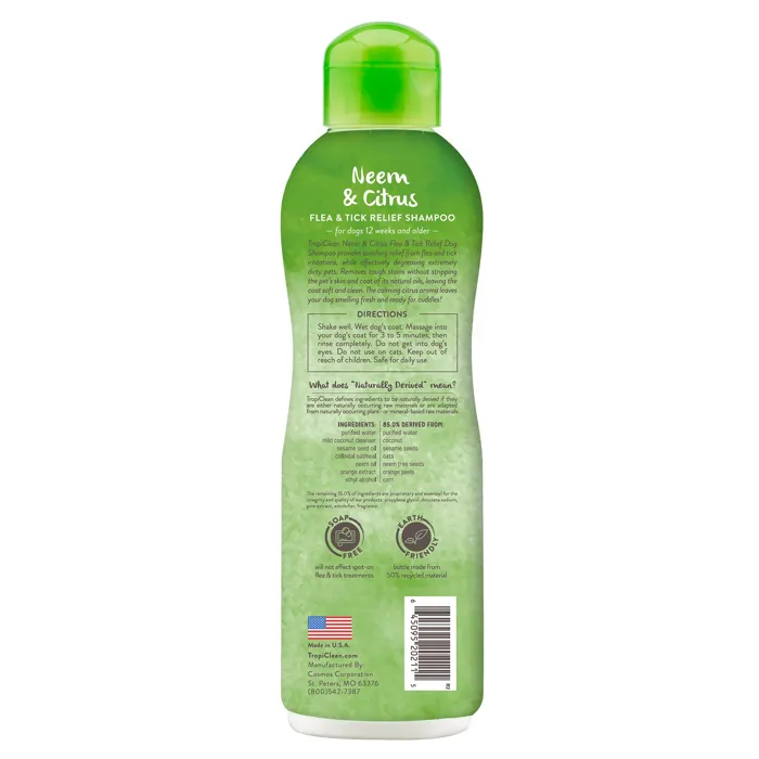 Tropiclean Shampoo Neem Flea & Tick 20-oz