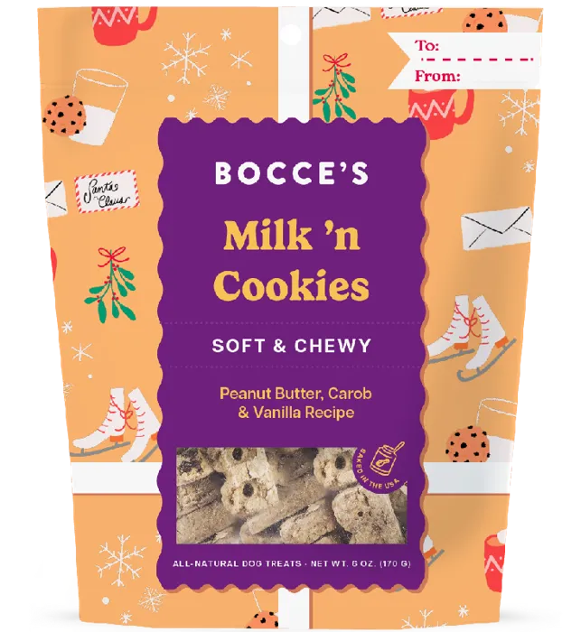 Bocce's Dog Holiday Milk N Cookies 6-oz