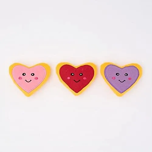 Zippy Paws Miniz Heart Cookies 3-pk