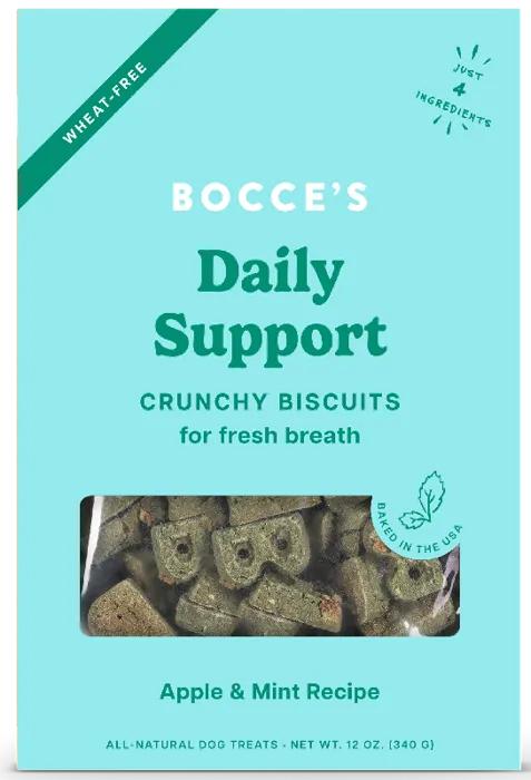 Bocce’s Bakery Daily Support Breath Aid Apple & Mint Dog Treat, 12-oz