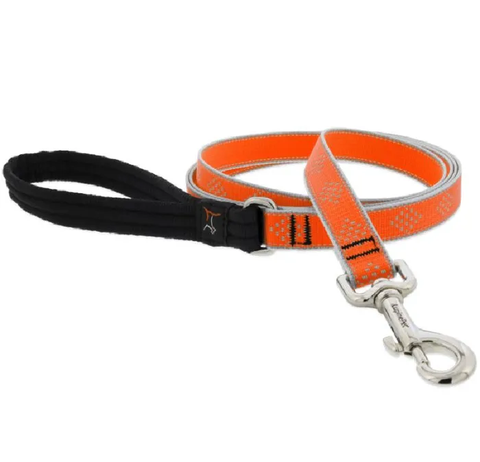 Lupine 3/4" Reflective Orange Diamond Leash 6 Foot