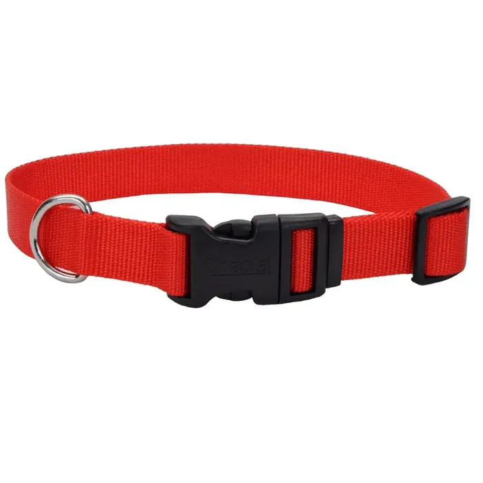 Adjustable Collar W/ Buckle 1" Red Lg 18"-26"
