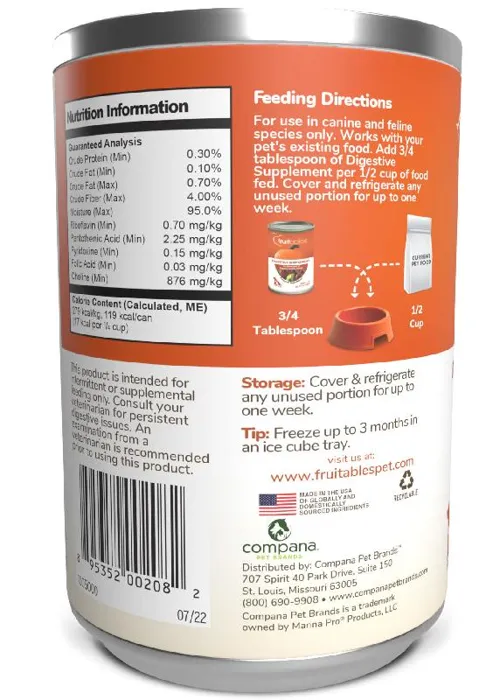 Fruitables Pumpkin Digestive Supplement 15-oz