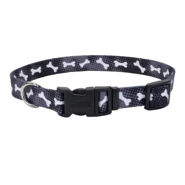 Styles Adjustable Dog Collar Black Bones Xsml - 3/8" X 8"-12"