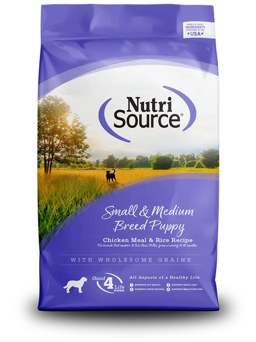 Nutrisource Small & Medium Breed Puppy Ckn Meal & Rice W/ Wholesome Grains Dry Dog Food, 26-lb