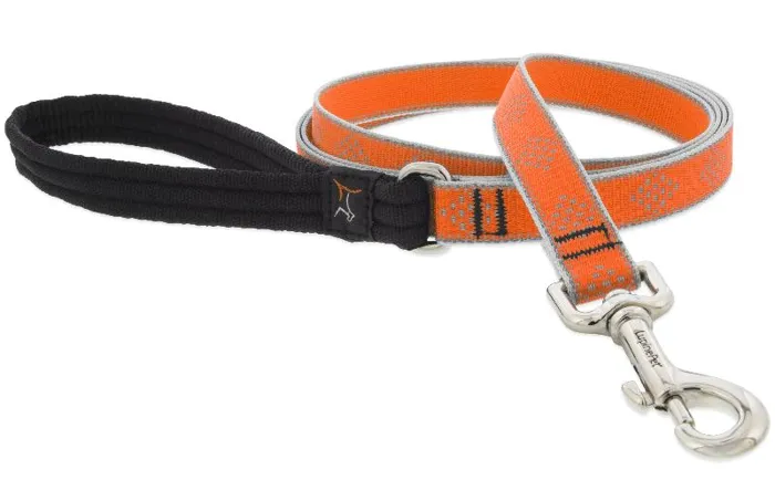 Lupine 3/4" Reflective Orange Diamond Leash 6 Foot