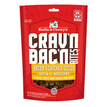 Crav'n Bac'n Bites Bacon & Chicken Treats - 8.25oz
