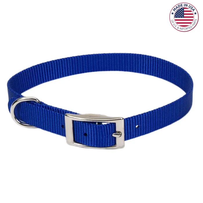 Single Ply Dog Collar - Blue Sml 3/8" X 12"
