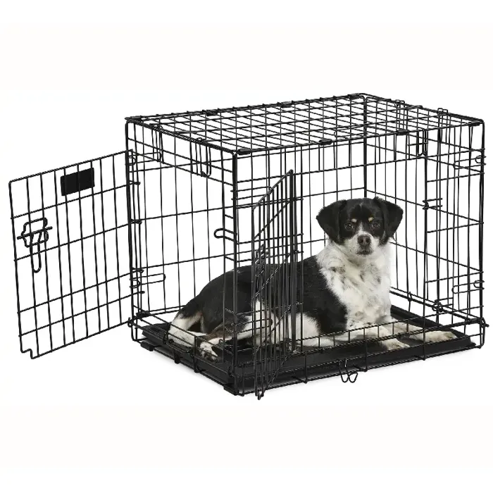 Contour Double Door Dog Crate Black 24x18x19