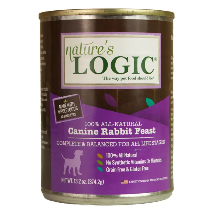 Nature's Logic Canned Dog Food Rabbit 13.2-oz