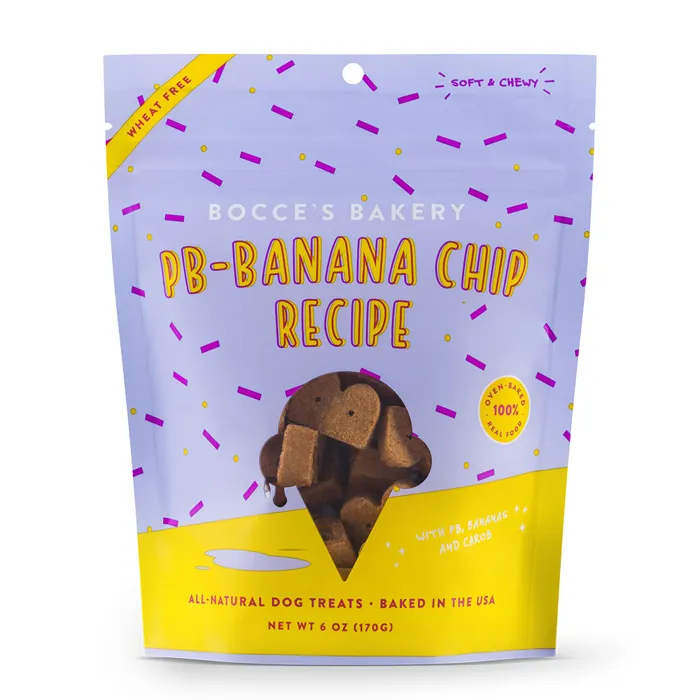 Bocce's Bakery Dog Peanut Butter Banana Chip 6 Oz