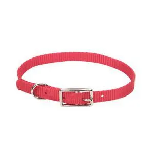 Single Ply Dog Collar - Red Xsml 3/8" X 10"