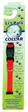 Adjustable Dog Collar - Red 3/8" X 06"-08"